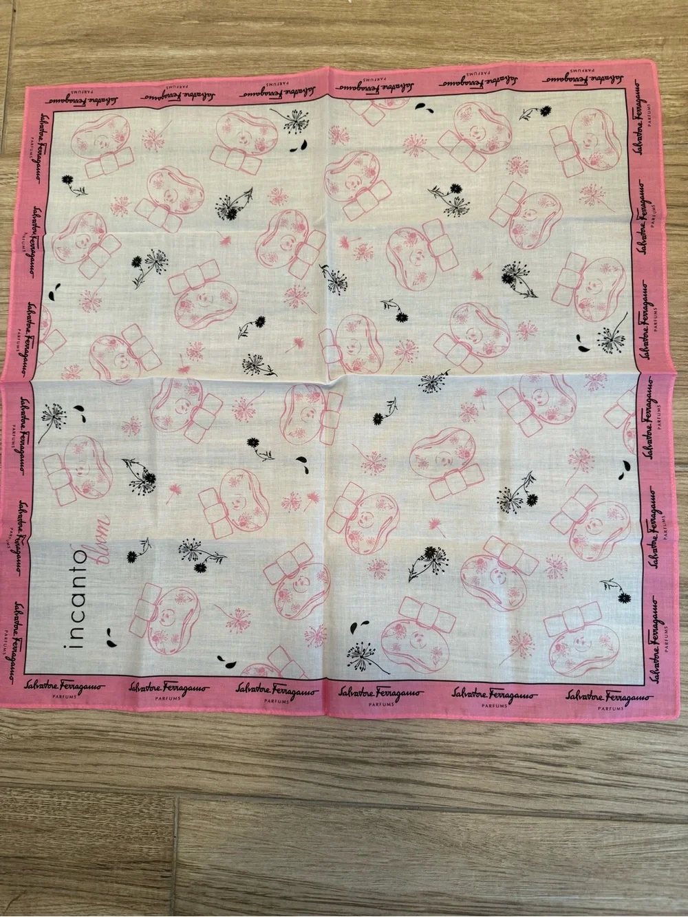 Salvatore Ferragamo Pink and Ivory Scarf